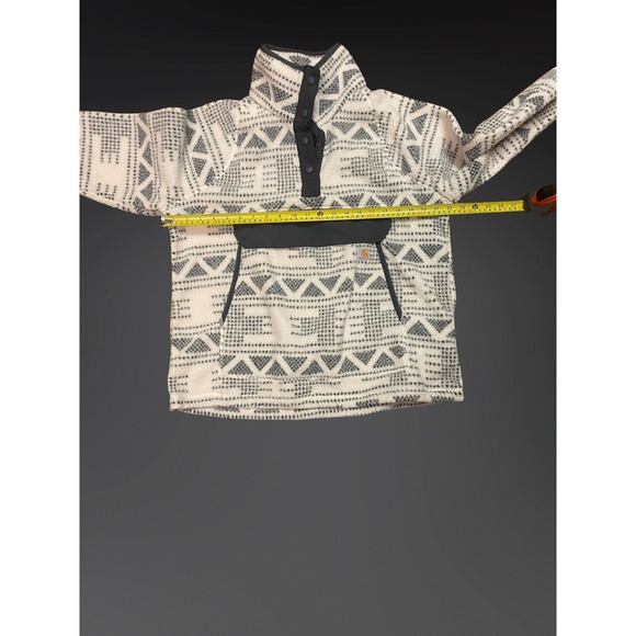 Carhartt Womens Relaxed Fit Fleece Pullover Geometric Tribal Print sherpa lined - Picture 4 of 7